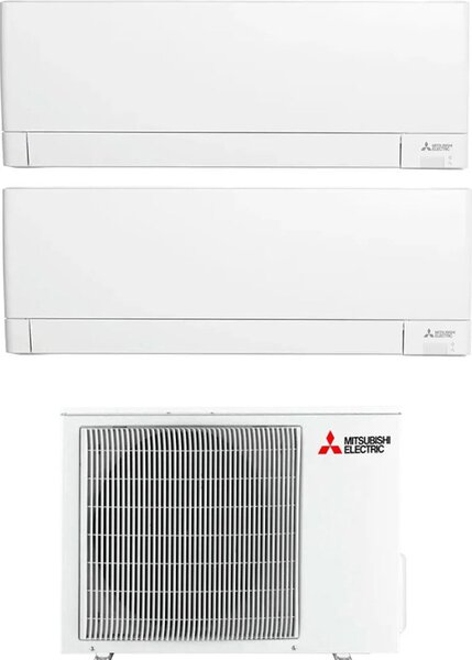 MITSUBISHI Climatizzatore Dual Split Inverter 9000+9000 Btu Condizionatore con Pompa di calore Classe A++/A Gas R32 WIFI (Unit Interna + Unit Est