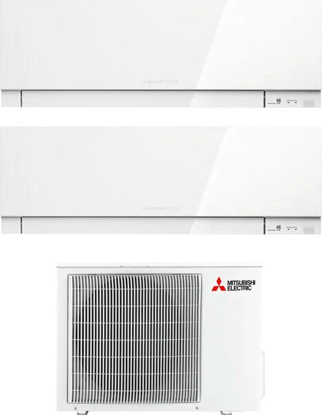 MITSUBISHI Climatizzatore Dual Split Inverter 9000+9000 Btu Condizionatore con Pompa di calore Classe A++/A Gas R32 (Unit Interna + Unit Esterna)