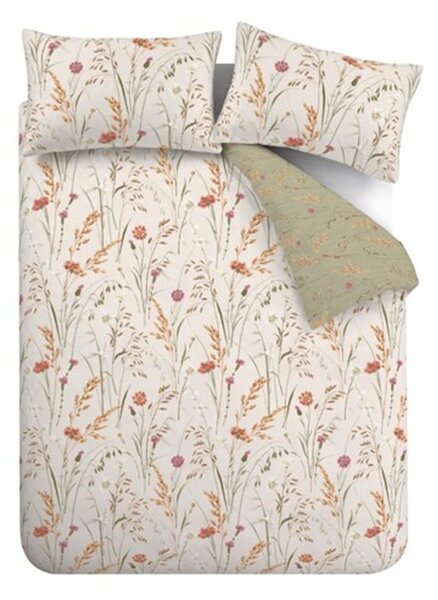 Set copripiumino e federa verde e marrone in flanella per letto singolo 135x200 cm Grasmere Floral – Catherine Lansfield