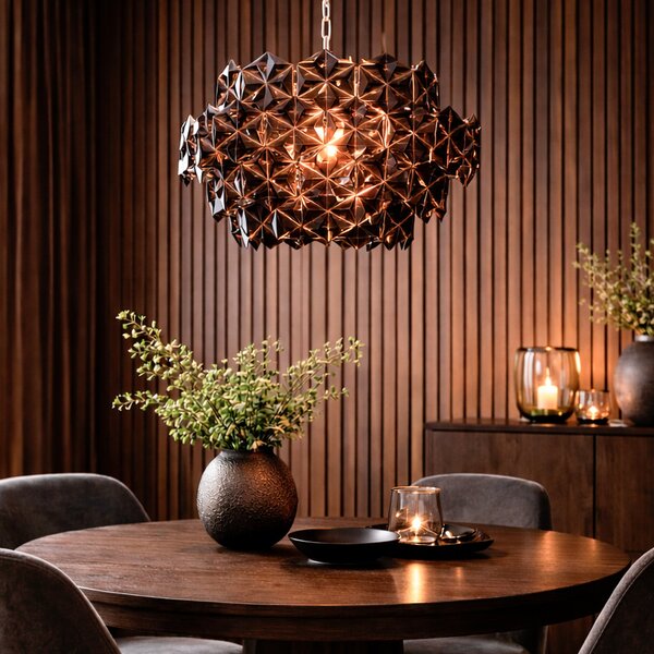 Lampada a sospensione By Rydéns, Monarque, dimmerabile, Nero, Sala da pranzo, Plastica