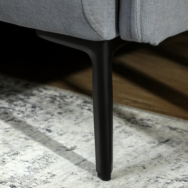 HOMCOM Divano 2 posti, con cuscini spessi, rivestimento effetto velluto, Grigio | Aosom Italy