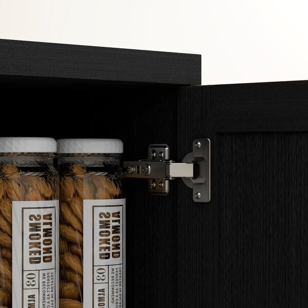HOMCOM Buffet cucina, mobile cucina archiviazione con doppia porta e 2 ripiani regolabili, 60 x 40 x 160 cm, nero | Aosom Italy