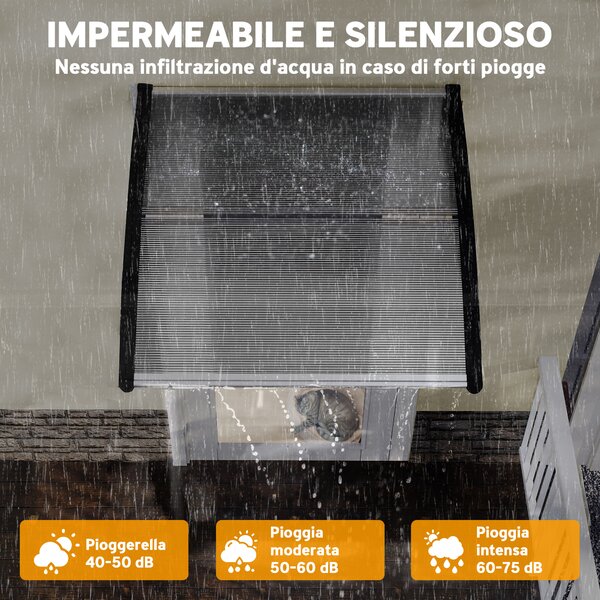 Outsunny Tettoia da Esterno in Policarbonato per Porte e Finestre, 103x96.5x27cm, Trasparente | Aosom Italy