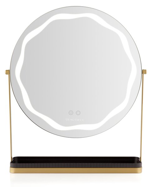 Specchio da Trucco con Luci LED, Tondo, da Tavolo, Luce Regolabile Calda Naturale Fredda, Interruttore Touch– Beautifly Round LED Vanity Mirror