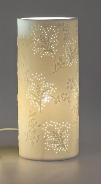 Lampada a sfera 11x24 cm, rotonda, ramoscelli - bianca