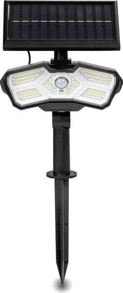 Lampada solare LED EASYmaxx per esterni, con sensore di movimento. Lampada solare, posizionabile in modo flessibile, con 3 modalità regolabili, telecomando incluso, colore nero. Luce decorativa