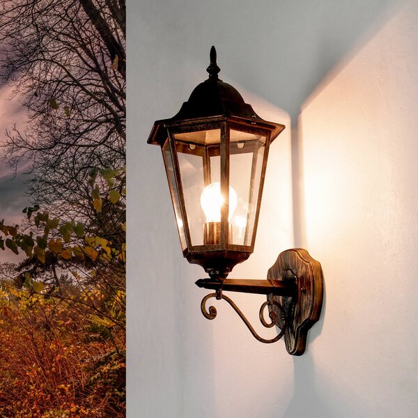 Light Experiences CX321-24-66 Lampada da parete per esterni Bristol Rustic IP44 in rame nero House