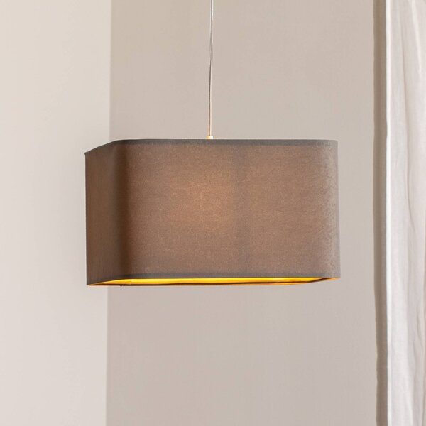 Lampada a sospensione Kwadro Maco Design, dimmerabile, Alluminio / Grigio / Zincato, Soggiorno / Sala da pranzo, Tessuto / Stoffa / Seta, Lampada a sospensione