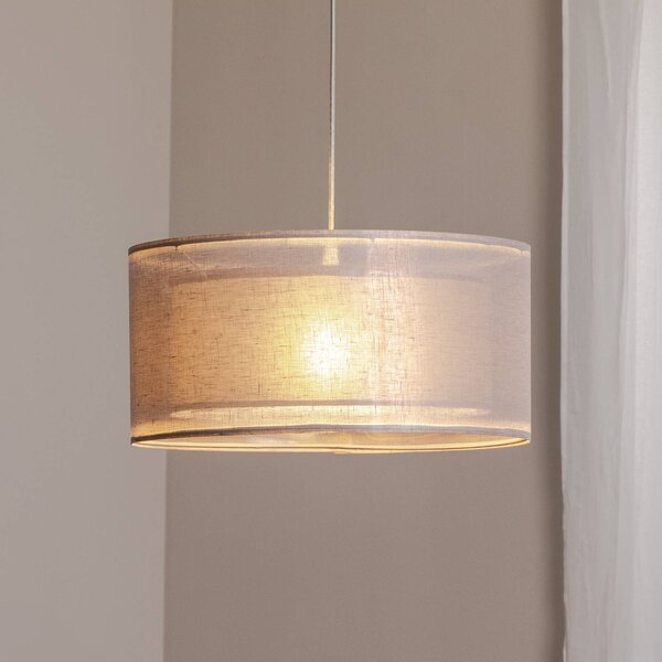 Lampada a sospensione Duo Den Light Maco Design, dimmerabile, Alluminio / Grigio / Zincato, Soggiorno / Sala da pranzo, Tessuto / Stoffa / Seta, Lampada a sospensione