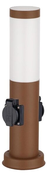 Brilagi - Lampada da esterno con 2 prese SCHUKO NOVA, portalampada 1x E27 (15W, 230V), 40 cm, IP44, marrone