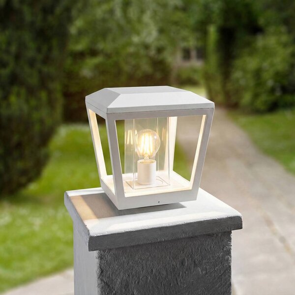 Lampione da giardino Dunia Lucande, dimmerabile, Bianco / Opale, Alluminio, Moderno, Lampada da esterni