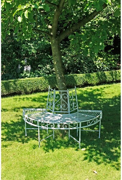 Panchina da giardino in metallo bianco Varda - Garden Pleasure