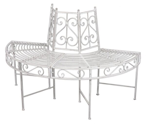 Panchina da giardino in metallo bianco Varda - Garden Pleasure