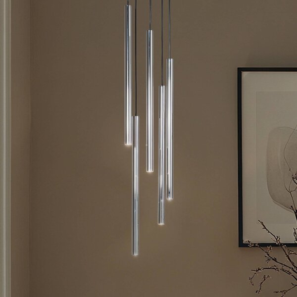 Lampada a sospensione Sopel Lux SIGMA, dimmerabile, Alluminio / Grigio / Zincato, Soggiorno / Sala da pranzo, Metallo, Moderno, Lampada a sospensione