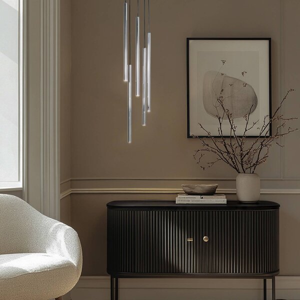 Lampada a sospensione Sopel Lux SIGMA, dimmerabile, Alluminio / Grigio / Zincato, Soggiorno / Sala da pranzo, Metallo, Moderno, Lampada a sospensione