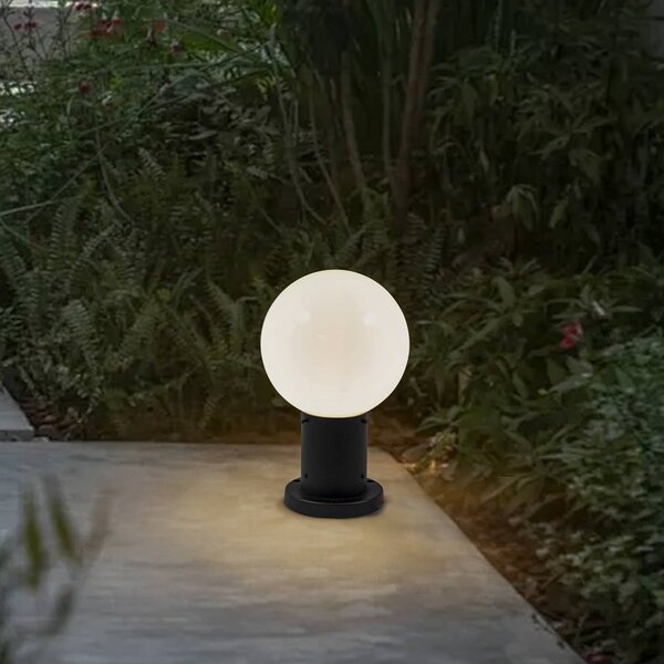 Lampione da giardino Dangan Lindby, dimmerabile, Bianco / Opale, Vetro, Moderno, Lampada da esterni