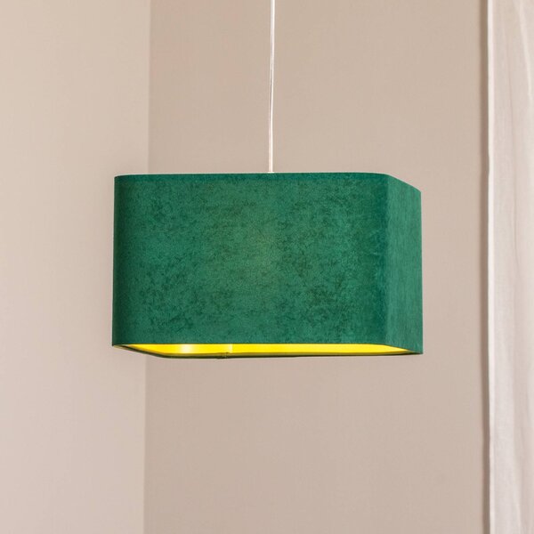 Lampada a sospensione Kwadro Maco Design, dimmerabile, Verde, Soggiorno / Sala da pranzo, Tessuto / Stoffa / Seta, Lampada a sospensione