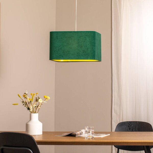 Lampada a sospensione Kwadro Maco Design, dimmerabile, Verde, Soggiorno / Sala da pranzo, Tessuto / Stoffa / Seta, Lampada a sospensione