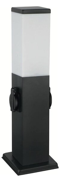Brilagi - Lampada da esterno con 2 prese SCHUKO NOVA, portalampada 1x E27/15W/230V, 40 cm, IP44, nero