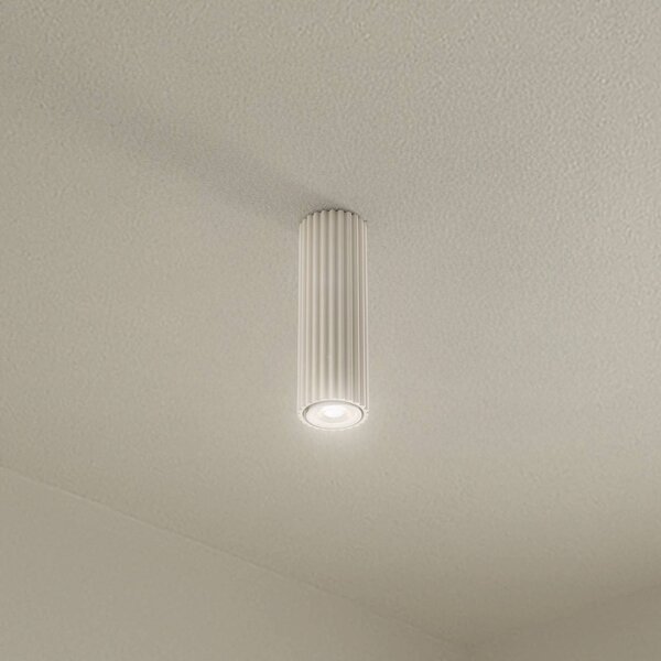 Plafoniera soffitto Karbon SOLLUX LIGHTING, dimmerabile, Crema / Ambra, Soggiorno / Sala da pranzo, Alluminio, Moderno, Plafoniera