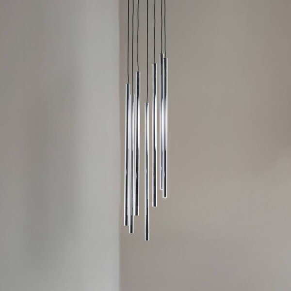 Lampada a sospensione Sopel Lux SIGMA, dimmerabile, Alluminio / Grigio / Zincato, Soggiorno / Sala da pranzo, Metallo, Moderno, Lampada a sospensione