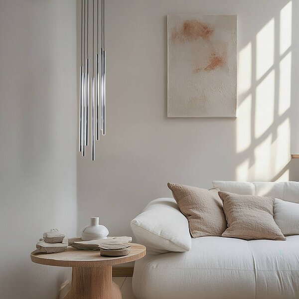 Lampada a sospensione Sopel Lux SIGMA, dimmerabile, Alluminio / Grigio / Zincato, Soggiorno / Sala da pranzo, Metallo, Moderno, Lampada a sospensione