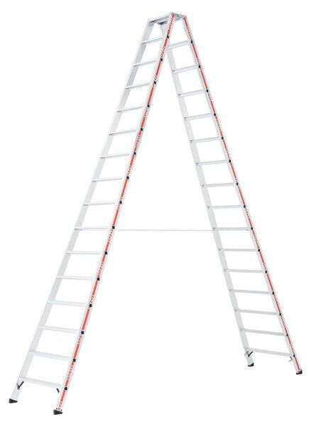 Scala a pioli Hymer con snodo in alluminio pressofuso, 2x16 gradini