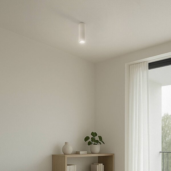 Plafoniera soffitto Karbon SOLLUX LIGHTING, dimmerabile, Crema / Ambra, Soggiorno / Sala da pranzo, Alluminio, Moderno, Plafoniera