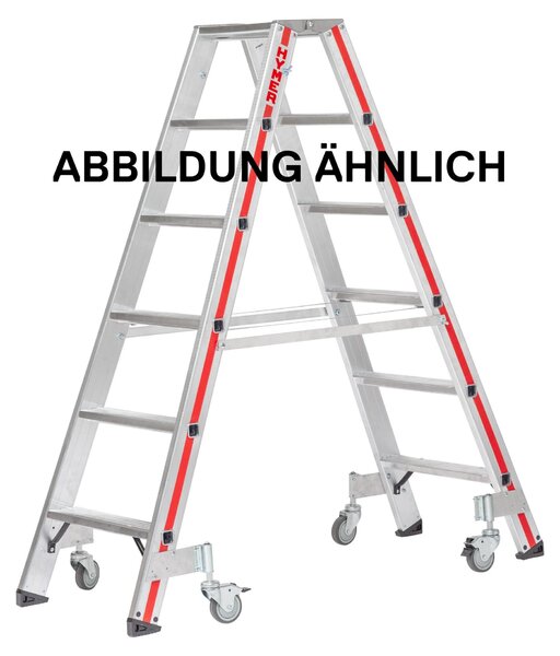 Scala a pioli Hymer con rotelle, 2x8 gradini