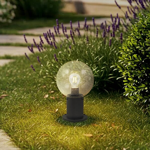 Lampione da giardino Dangan Lindby, dimmerabile, Chiaro / Trasparente, Vetro, Moderno, Lampada da esterni