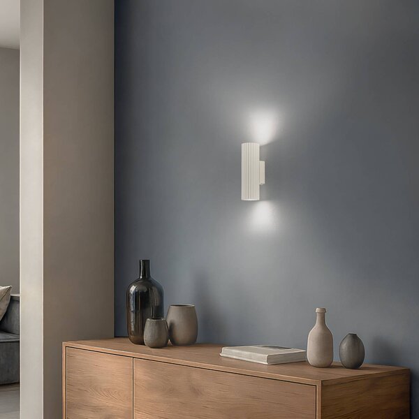 Applique da parete Karbon SOLLUX LIGHTING, dimmerabile, Crema / Ambra, Soggiorno / Sala da pranzo, Alluminio, Moderno, Applique