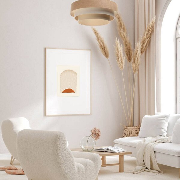 Lampada a sospensione Boho Maco Design, dimmerabile, Crema / Ambra, Soggiorno / Sala da pranzo, Tessuto / Stoffa / Seta, Lampada a sospensione
