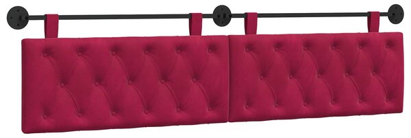 Testiera sospesa Con luce LED Rosso Vino Velluto