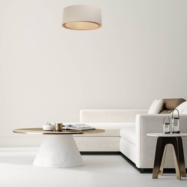 Lampada a sospensione Boho Maco Design, dimmerabile, Crema / Ambra, Soggiorno / Sala da pranzo, Tessuto / Stoffa / Seta, Lampada a sospensione