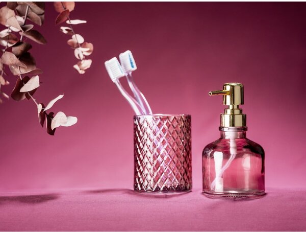 Dispenser per sapone rosa scuro in vetro 200 ml Atessa – Wenko