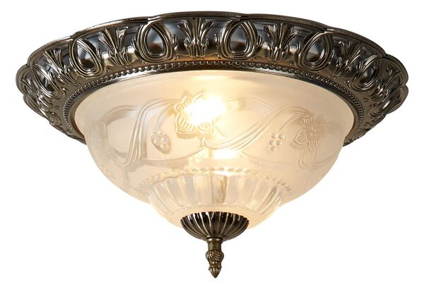 Plafoniera Contemporanea Derby Alluminio Ottone Vetro 1 Luce E14