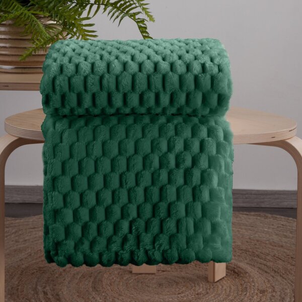 Coperta Cindy6 con effetto 3D verde bottiglia