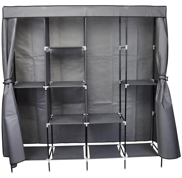 Appendiabiti in tessuto 168x45x172 cm Grigio scuro 45238