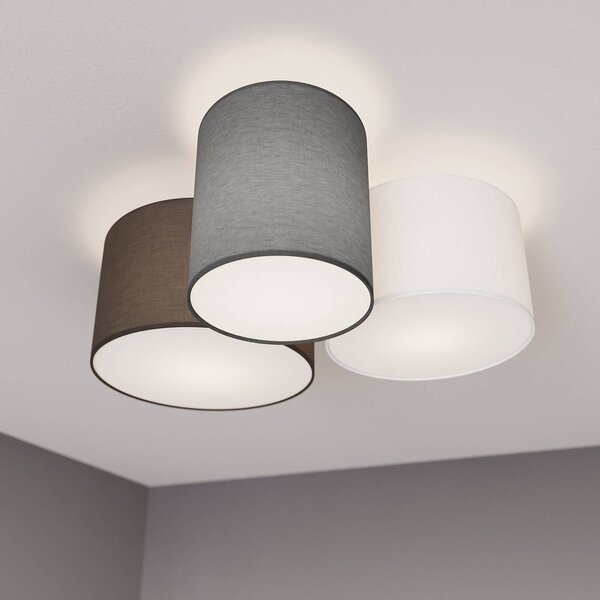 Plafoniera soffitto Laurenz Lindby, dimmerabile, Alluminio / Grigio / Zincato, Soggiorno / Sala da pranzo, Tessuto / Stoffa / Seta, Moderno, Plafoniera
