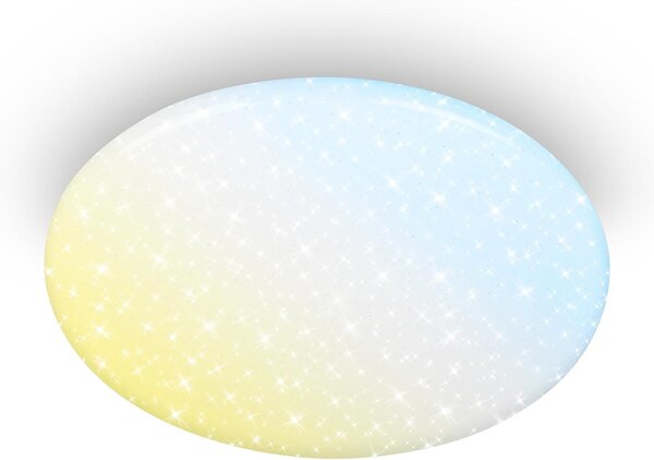 Briloner VERB Plafoniera LED, dimmerabile, telecomando, controllo della temperatura del colore CCT, ultra luminosa, bianca, Ø56 x 10 cm
