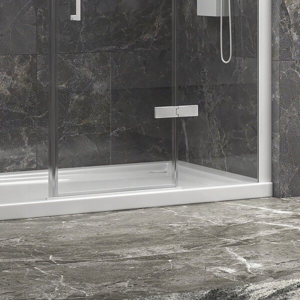 Kamalu porta doccia 135cm battente e 2 fissi colore bianco | kt6000b