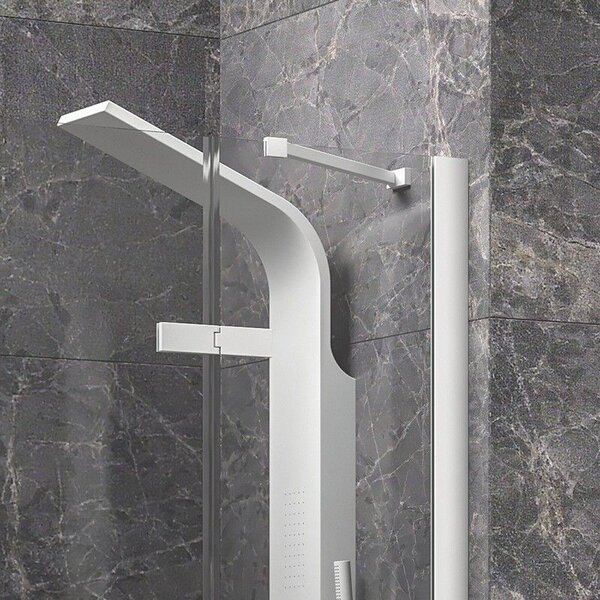 Kamalu porta doccia 135cm battente e 2 fissi colore bianco | kt6000b