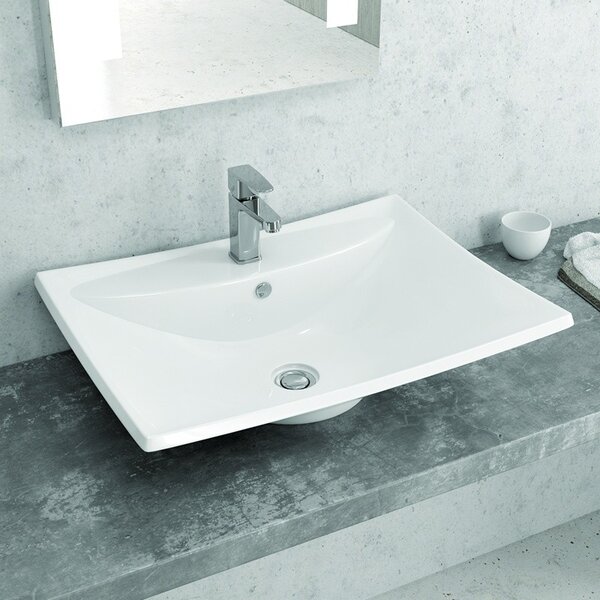 Kamalu lavabo da appoggio moderno 60cm linea litos-t160