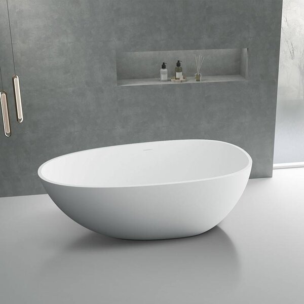 Vasca da bagno solid surface centro stanza bianco opaco | KC1700 - KAMALU