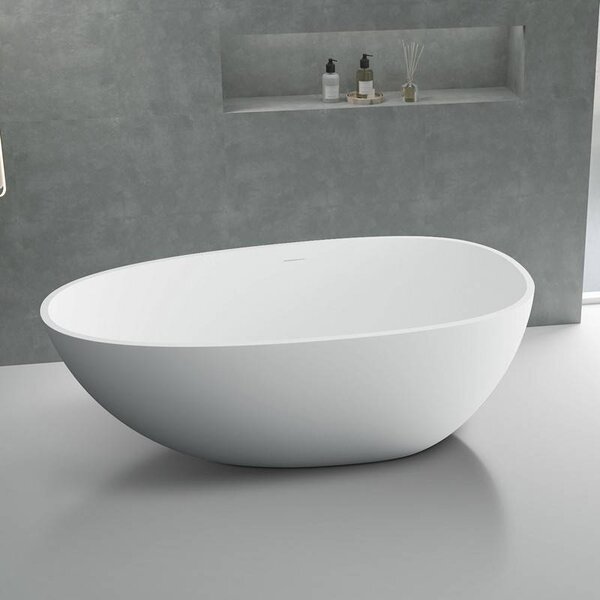 Vasca da bagno solid surface centro stanza bianco opaco | KC1700 - KAMALU