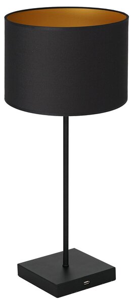 Lampada da tavolo Table nero, cilindro nero-oro