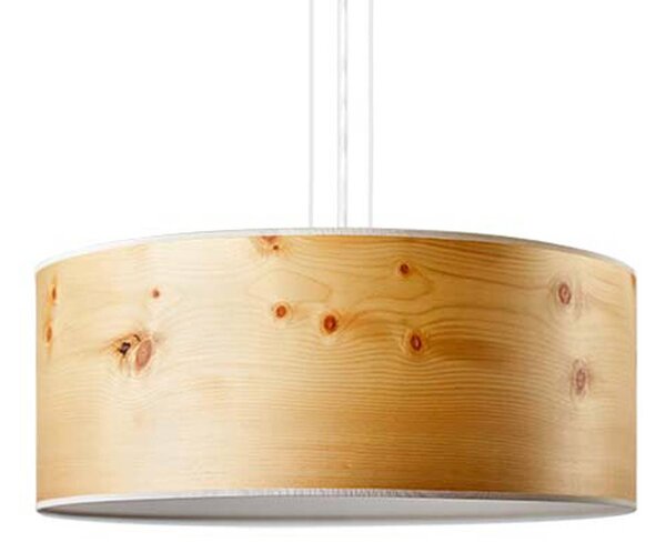 LeuchtNatur Discus lampada a sospensione 35cm pino cembro bianco