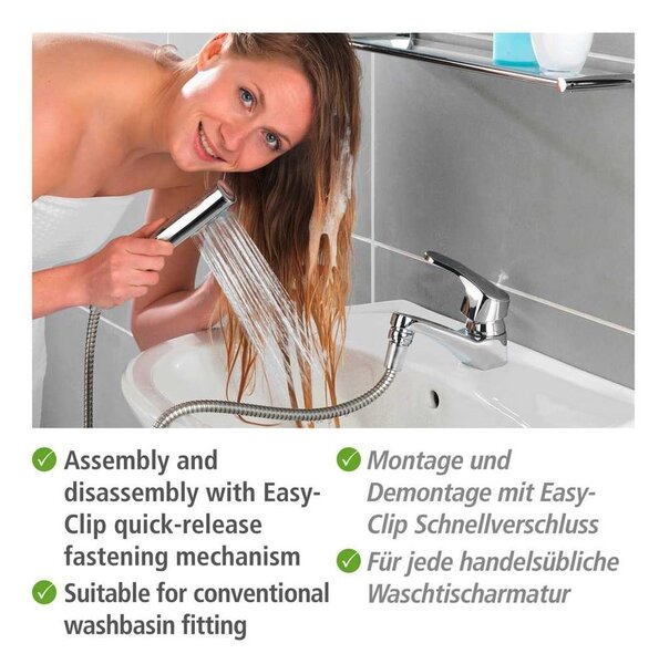 Flessibile doccia per lavabo con doppio supporto a parete - Wenko
