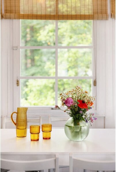 Vaso in vetro verde fatto a mano - Hübsch
