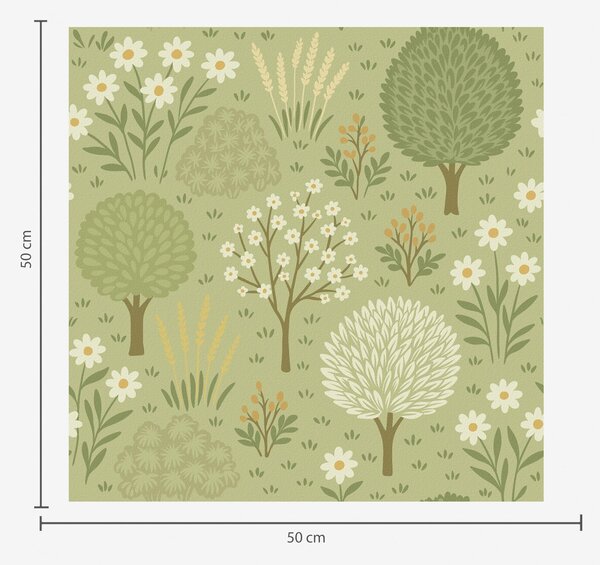Carta da parati Piccolo frutteto nel prato, Parati fiori e piante classici, a00586 : Uwalls.it
